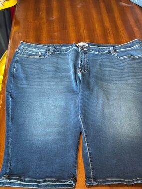Lane Bryant Dark Blue Cropped Denim Shorts